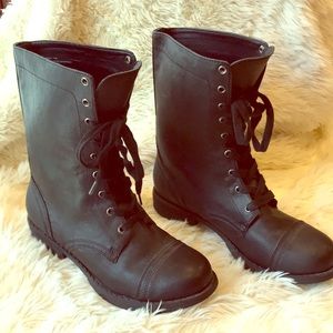 Madden Girl black combat boots